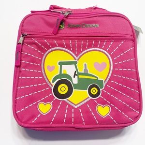 John Deere Girls' Heart Insulated Lunch Box, Magenta New With Tag